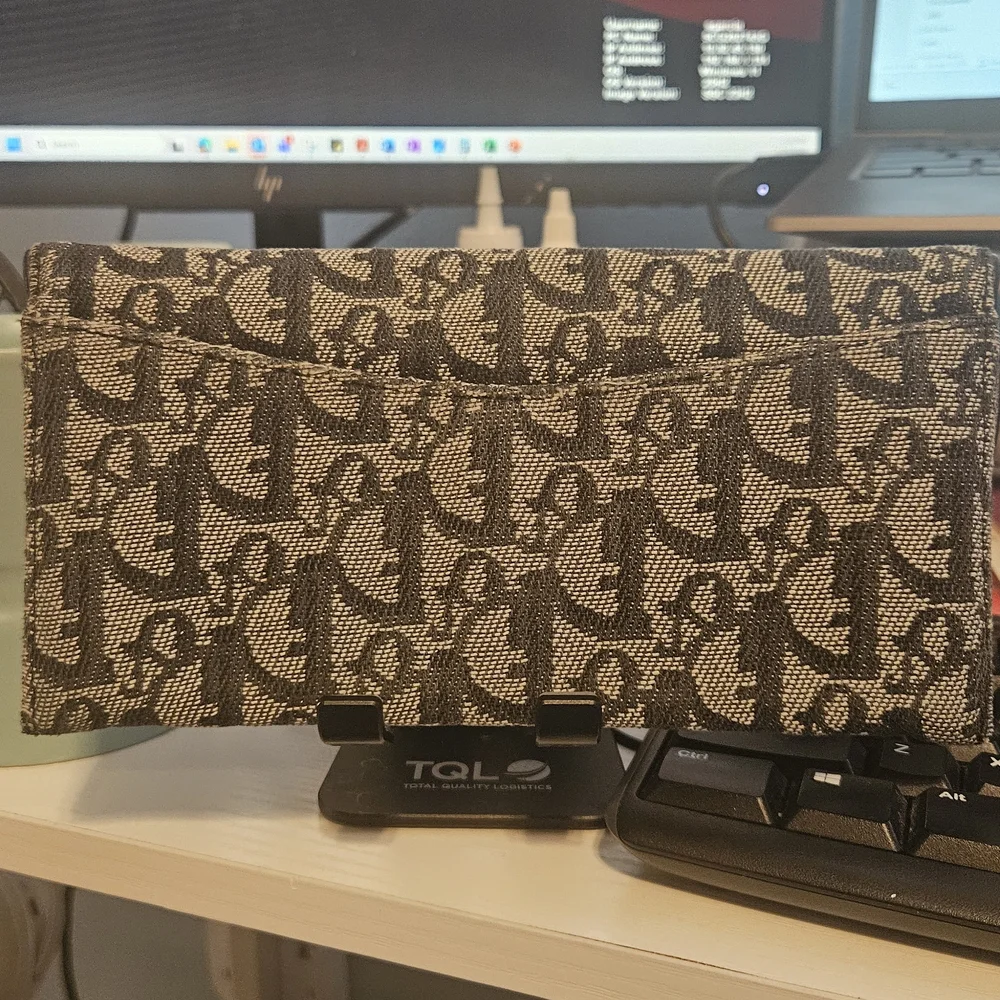 Dior Blue and Cream Patterned Clutch